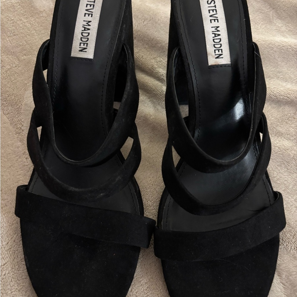 Steve Madden Black Strappy Heels